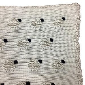 Hand Knit Sheep Lamb Baby Crib Blanket